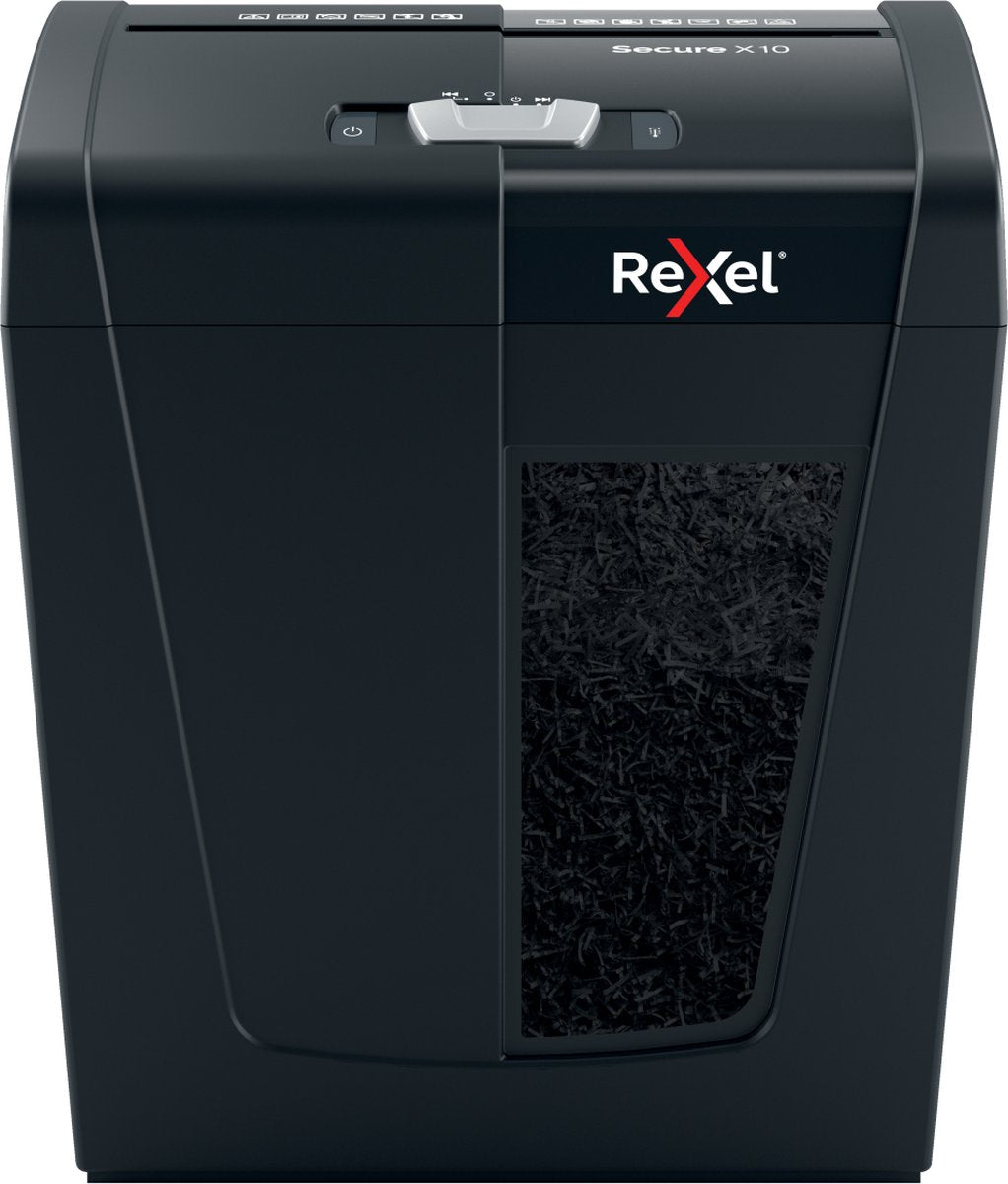 Rexel Secure X10 Leiser Aktenvernichter – P4 vernichtet – bis zu 10 Blatt – 18 l – Schwarz