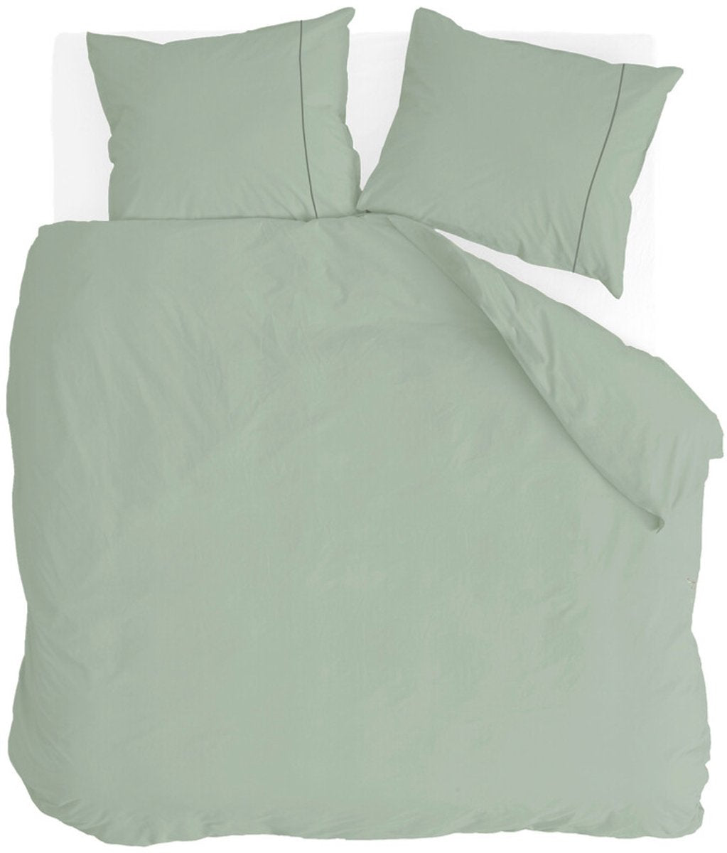Walra dekbedovertrek remade uni essence - 240x220 - 100% katoen - groen