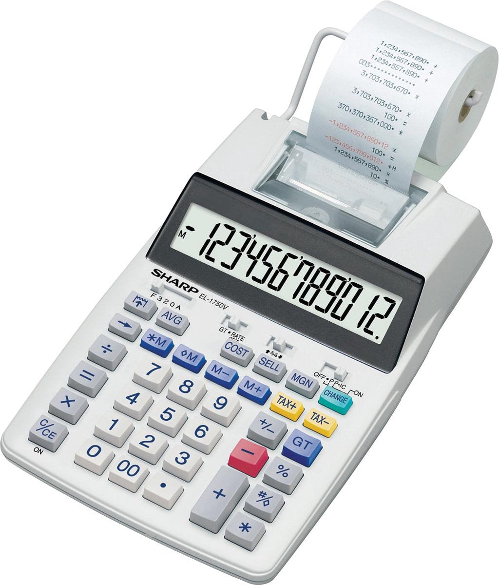 Sharp-Rechner - el1750v - grau - 12-stellig - 4x AA-Batterie - sh-el1750v