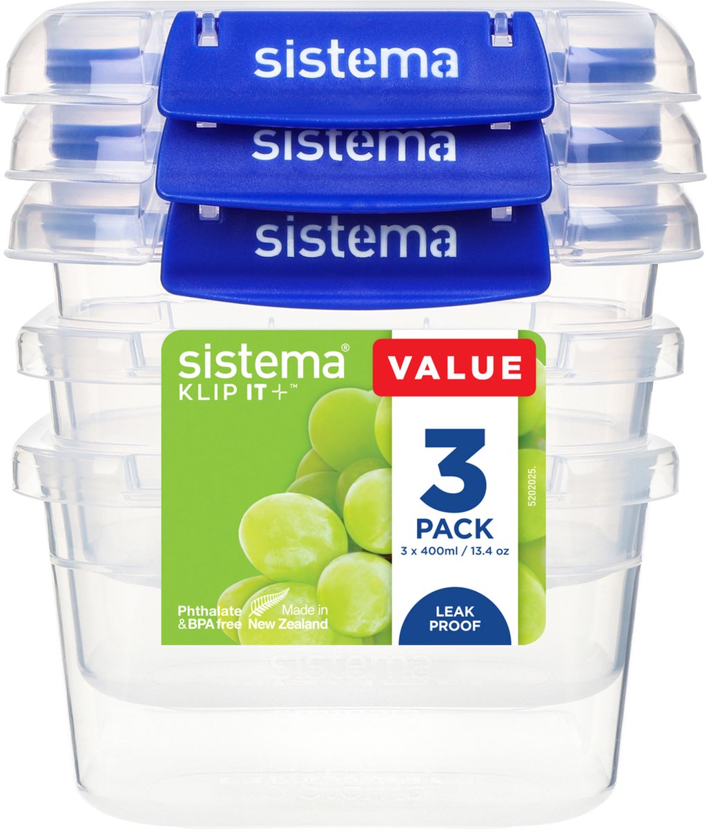 Sistema klip it + Set mit 3 Aufbewahrungsboxen