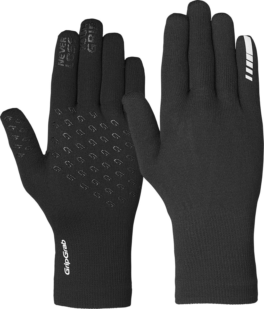 Gripgrab – wasserdichte gestrickte Thermo-Fahrradhandschuhe wasserdichte gestrickte Regen-Fahrradhandschuhe – Schwarz – Unisex – Größe M L