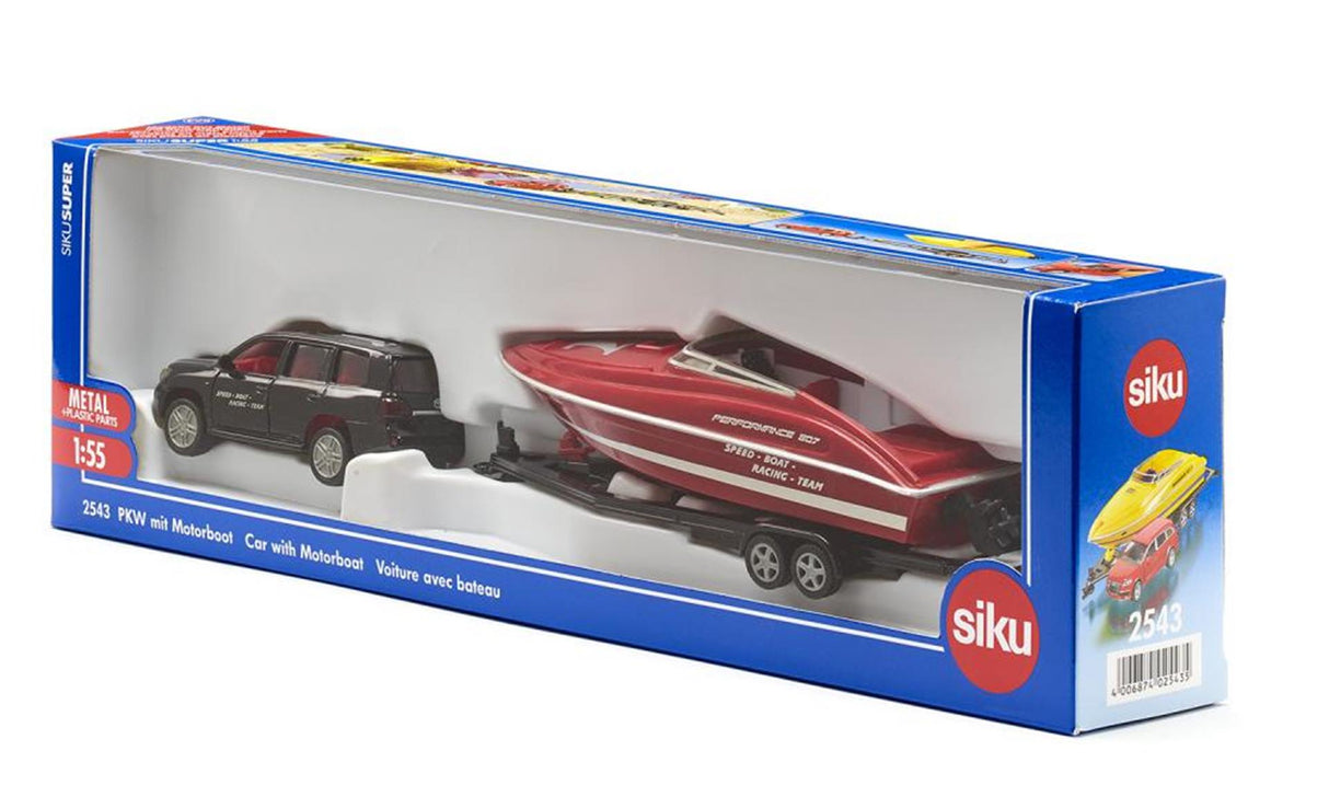 Siku Auto mit Bootsanhänger und Boot (1:55)