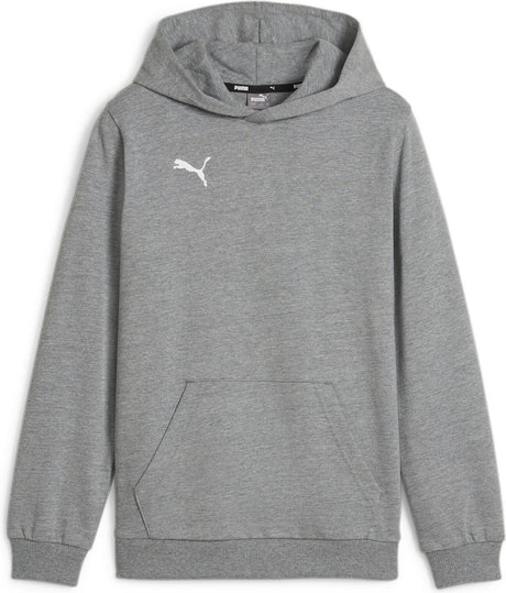 Puma TeamGoal Casuals Hoody Jr Jungen Sportpullover – Mittelgrau Heather – Weiß