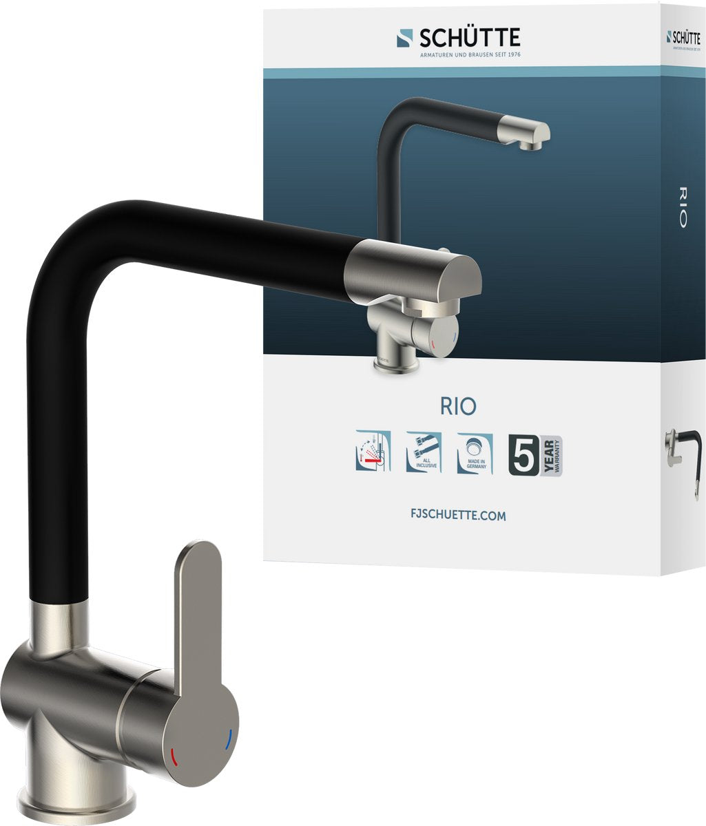 Schütte Ein Knopfmixer Rio Edelstahl und mattschwarz