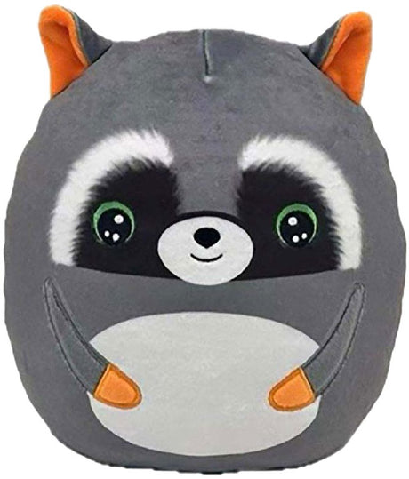 Ty Kuscheltier Squish a Boo, hinterhältiges Waschbär-Plüschkissen, 20 cm.