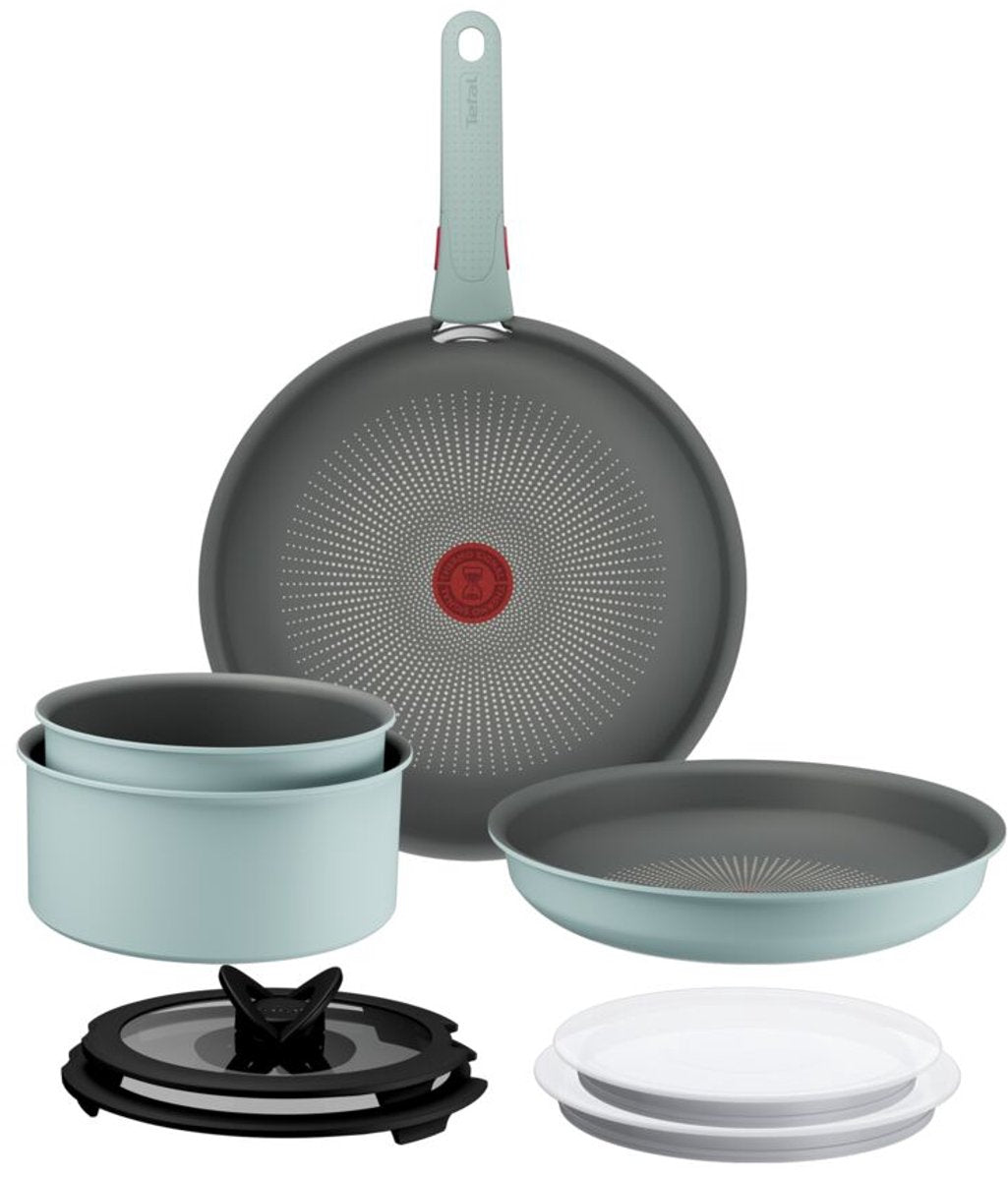 Tefal Ingenio Halo Ecalyptus - Pfannenset - 9-teilig - inklusive Deckel - Griff