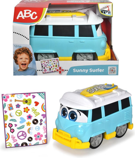 Bus Dickie Sunny Surfer Bus 25 cm mit Aufklebern | 2 Stk