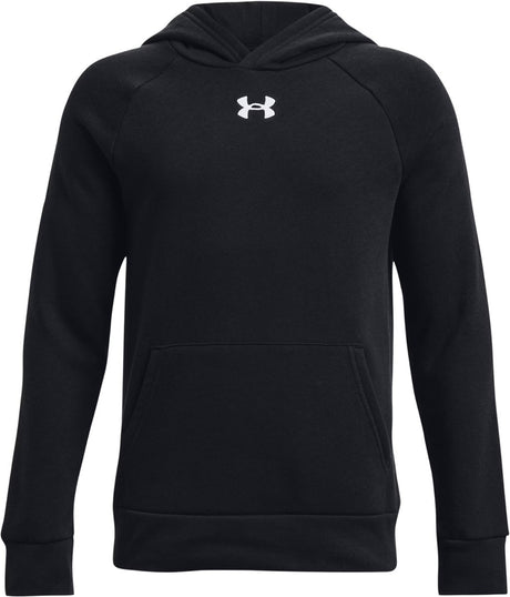 Under Armour ua Rival Fleece Hoodie-Blk Jungen-Sporttrikot – Schwarz – Weiß