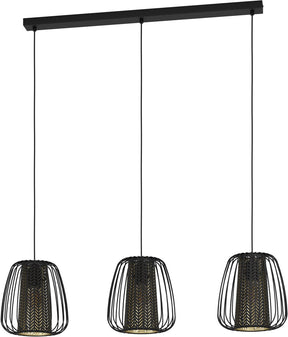 Eglo curasao hanglamp - e27 - 99,5 cm - zwart goud