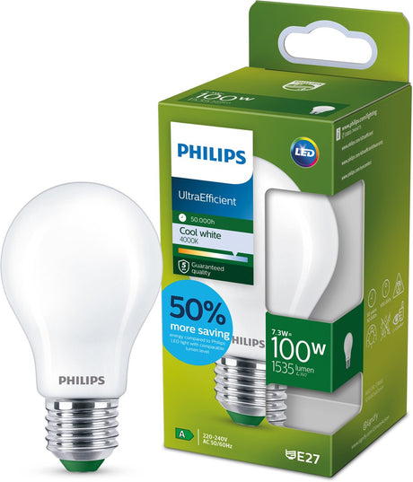 Philips led philips ultra efficient led lamp mat - 100 w - e27 - koelwit licht