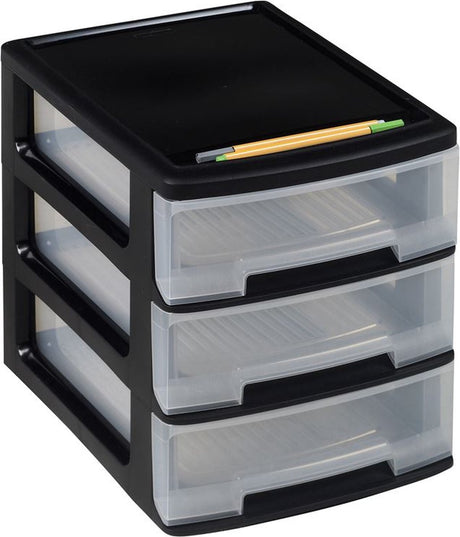 Hurver Deskade Block Babel A4 3x5 L schwarz und transparent
