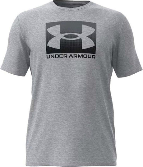 Under Armour UA M Boxed Sports Updated SS-Gry Herren-Sportshirt – Mod Grey Light Heather – Schwarz