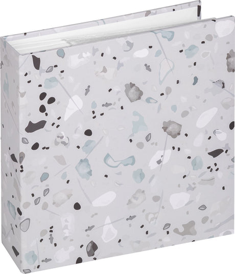 Walther me-298-3 Terrazzo – Memo-Einsteckalbum – Größe 22 x 22 cm – 200 Fotos 10 x 15 cm – Steingrau