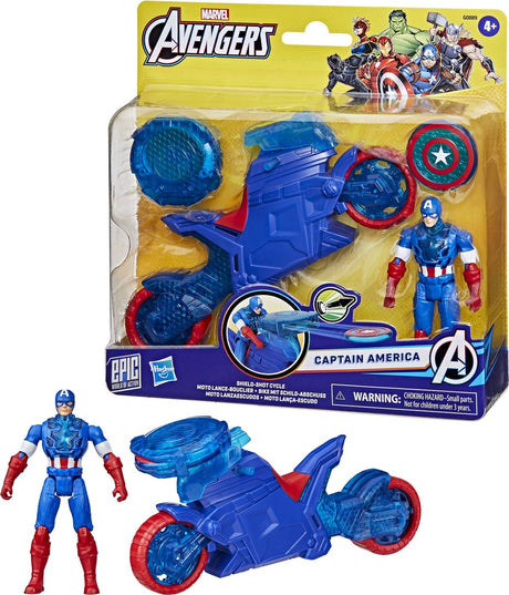 Hasbro Avengers Actionfigur Captain America Shield-Shot Fahrrad-Motorrad-Spielzeug.