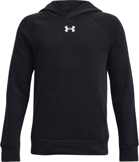 Under Armour ua Rival Fleece Hoodie-Blk Jungen-Sporttrikot – Schwarz – Weiß