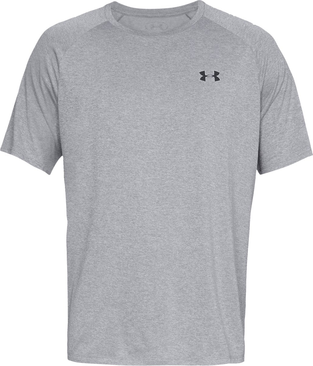 Under Armour UA Tech 2.0 SS Tee-Gry Herren-Sportshirt – Steel Light Heather – Schwarz