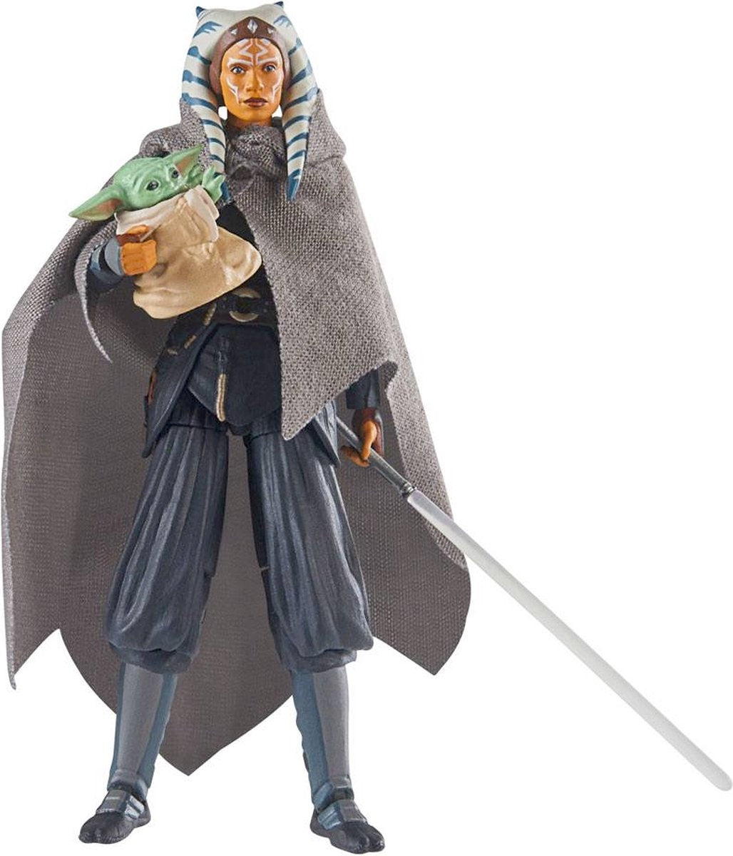 Disney Hasbro Star Wars Actionfigur Ahsoka Tano Grogu 10 cm, The Mandalorian Vintage Collection 2022, mehrfarbig