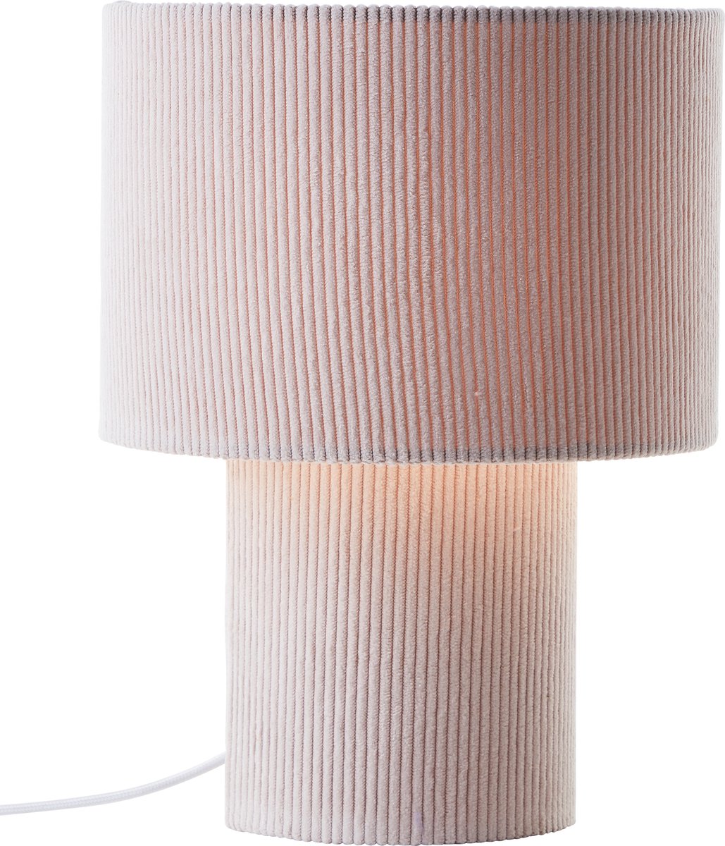 Brilliant Tony – Tischlampe – E27 max. 1 x 25 W – gerippter Stoff – weiß