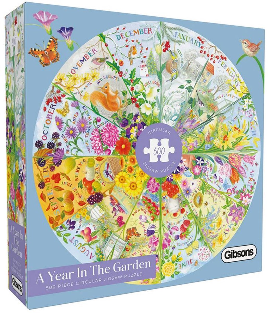 Gibsons – ein Jahr im Garten (von Claire Comerford) – 500 Teile 49 x 49 cm (B x H) – Puzzle für Erwachsene