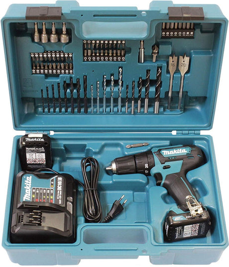 Makita hp333dsax1 12 V Li-Ion (Schlag) Bohr-/Schraubendreher-Set – 2 x Akku – Zubehör-Set