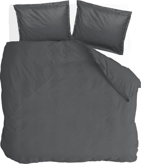 Walra dekbedovertrek vintage satin - 240x220 - 100% katoen - antraciet