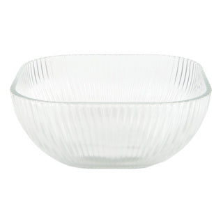 Schüssel Linien quadratisch 11,7x11,7x5,3 cm Glas | 6 Stück