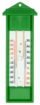 1008121 - min-max thermometer huisje kunststof groen | 2 stuks