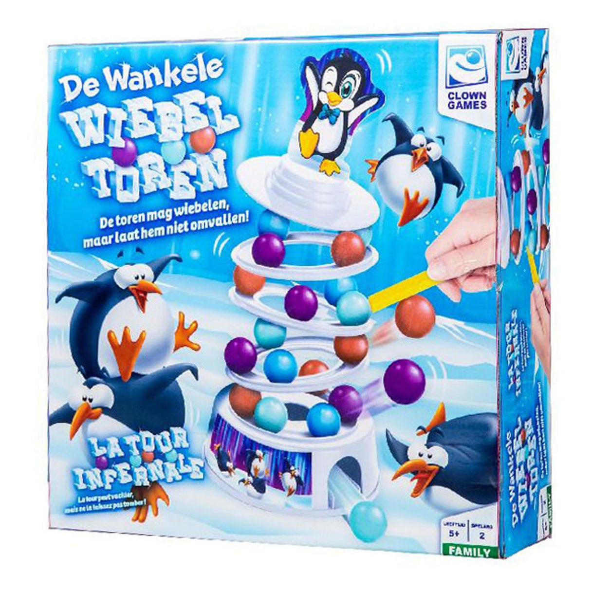 Clownspiele wackeliger Wackelturm