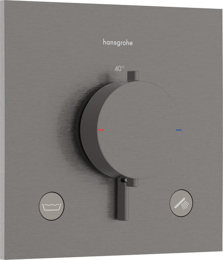 Hansgrohe Ecostat Comfort E – Einbauthermostat – Ecostat-Thermostat – Sicherheitskombination EN1717 – 2 Funktionen – Chrom schwarz gebürstet