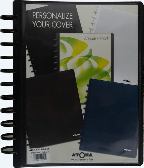 Atoma-Showalbum – A4 – 100 Cover – 11-Ring – personalisierbares PP-Cover