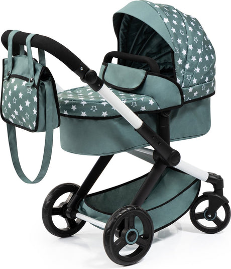 Bayer Design - Kombi-Puppenwagen XEO, Tasche, grün, Sterne