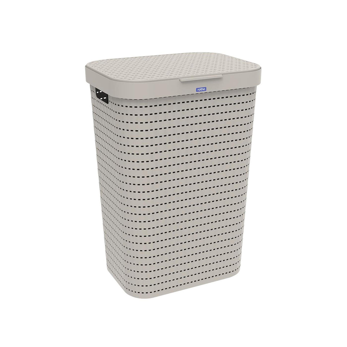 Rotho Country - Wäschekorb mit Deckel - 55 l Kunststoff - Cappuccino