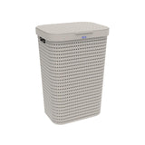 Rotho Country - Wäschekorb mit Deckel - 55 l Kunststoff - Cappuccino