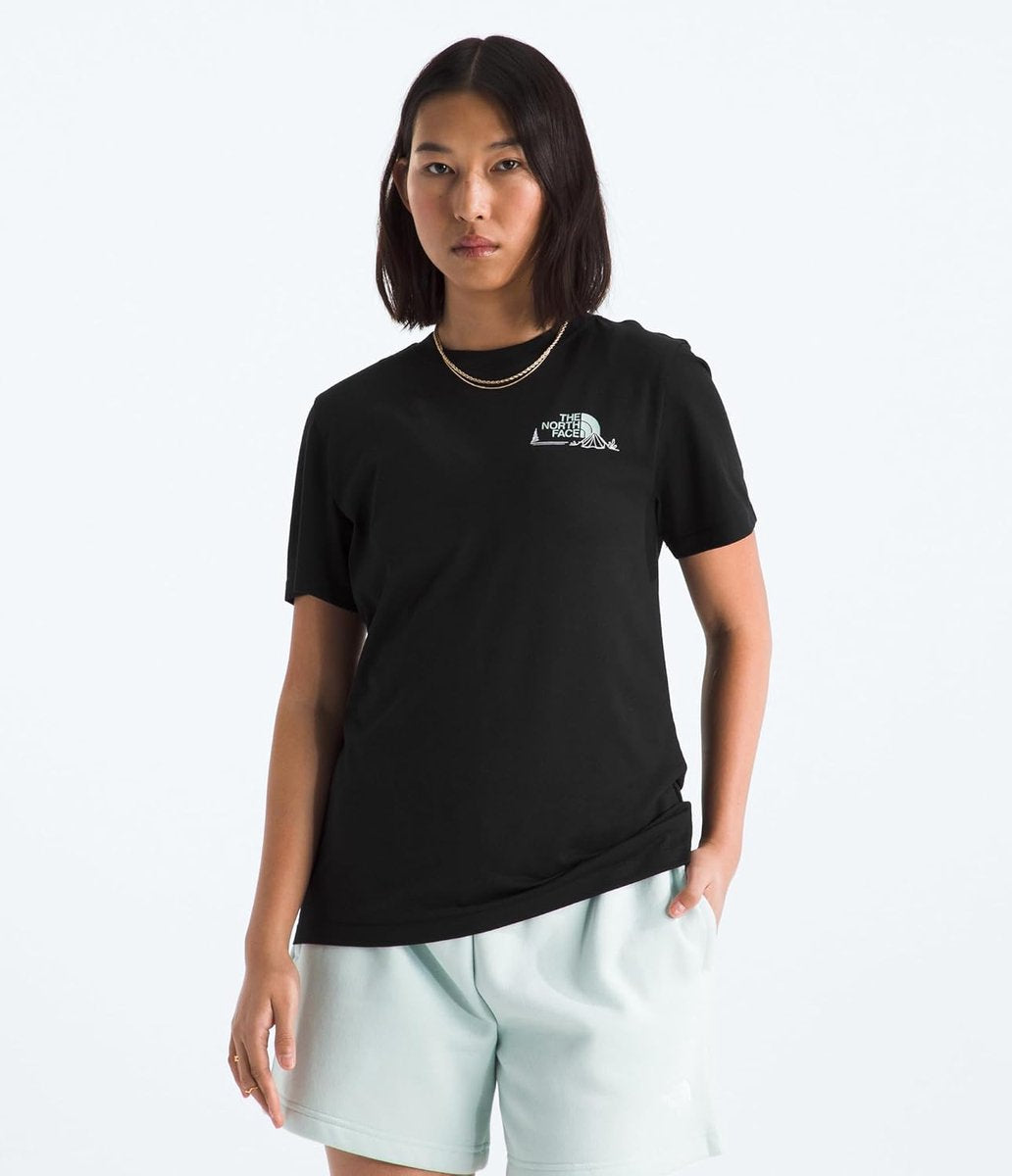 The North Face W Monte Regular Short Sleeve Tee-Graphic Damen Outdoorshirt – TNF Schwarz