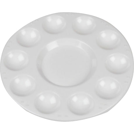 Creativ Company Palette, Rundpalette mit 11 Fächern, D 17 cm, weiß, 10 Stück 1 Karton