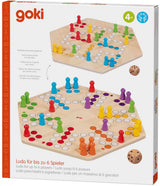 Goki Ludo-Spiel aus Holz für 6 Spieler