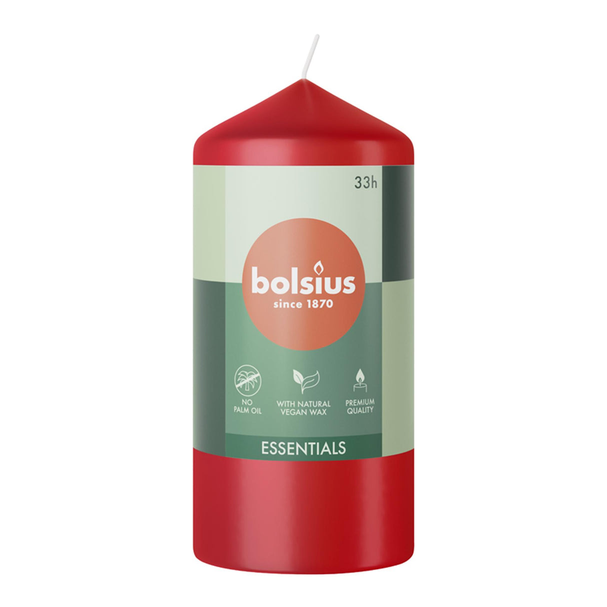 Bolsius Stumpenkerze 120 58 zartes Rot