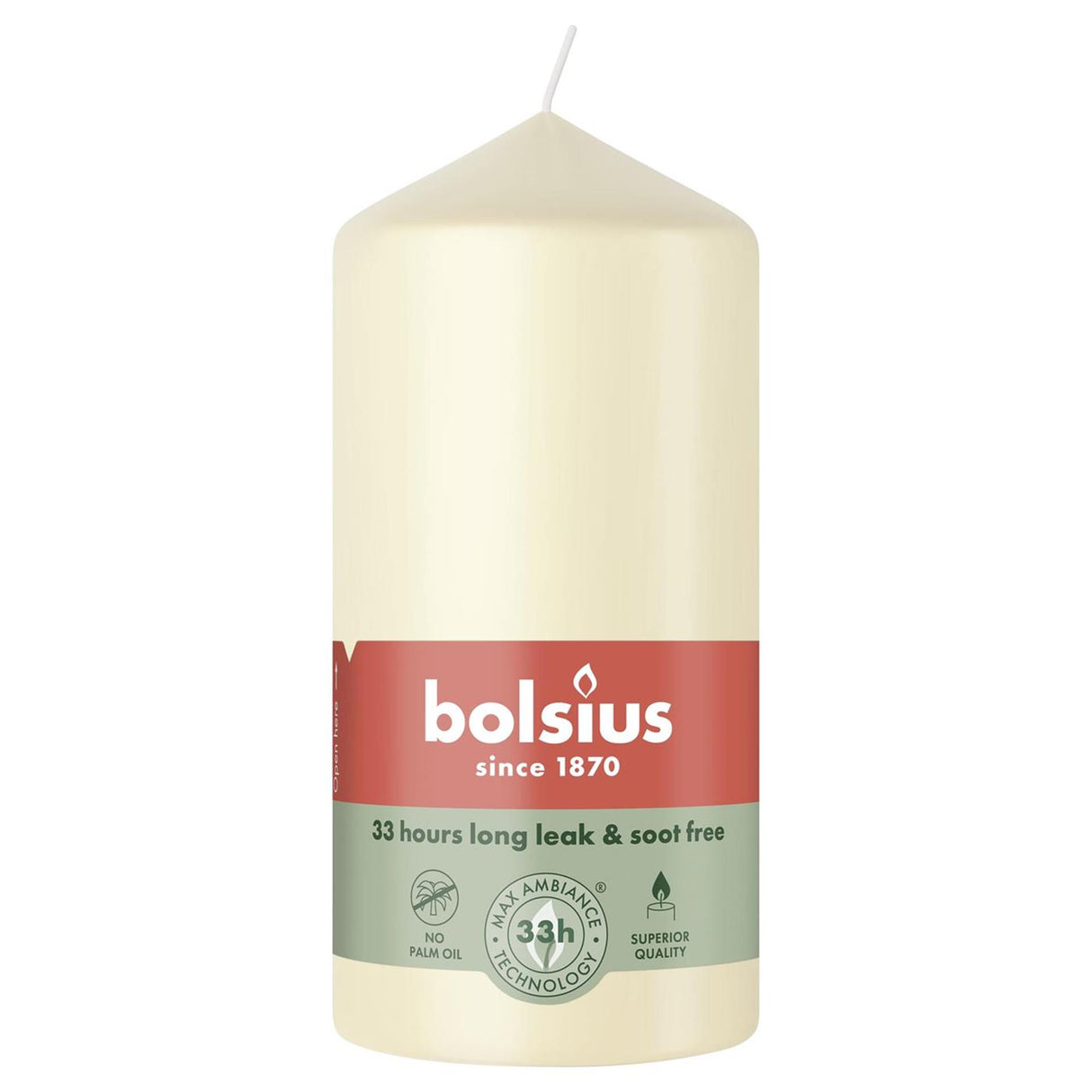 Bolsius Stumpenkerze 120 58 Soft Pearl