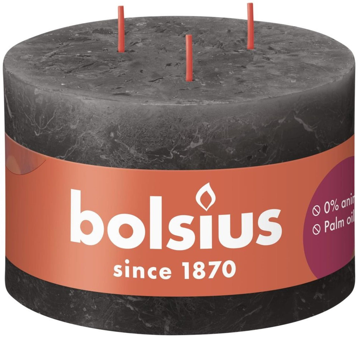Bolsius rustikale Stumpenkerze 90 140 grau