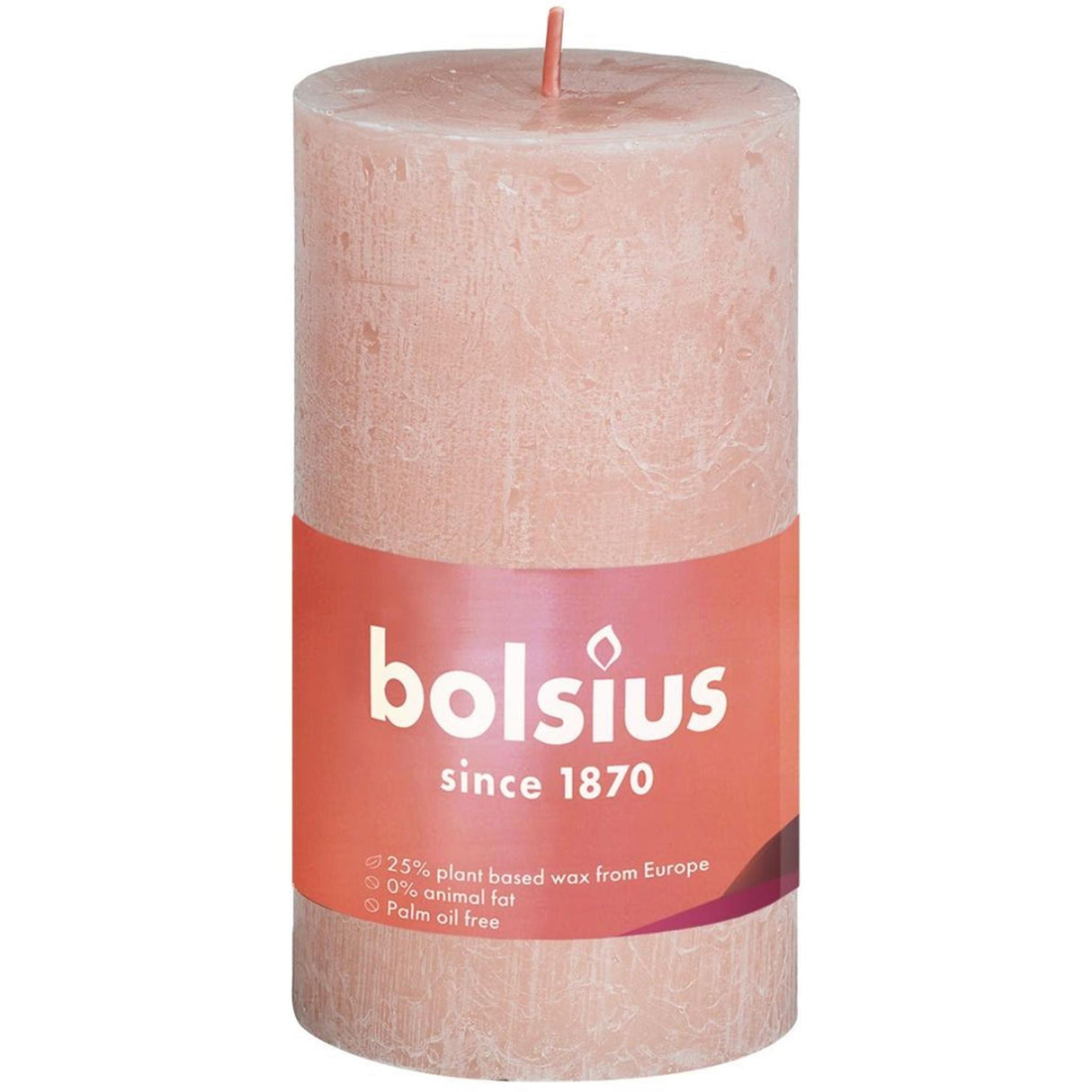 Bolsius rustikale Stumpenkerze 100 50 rosa