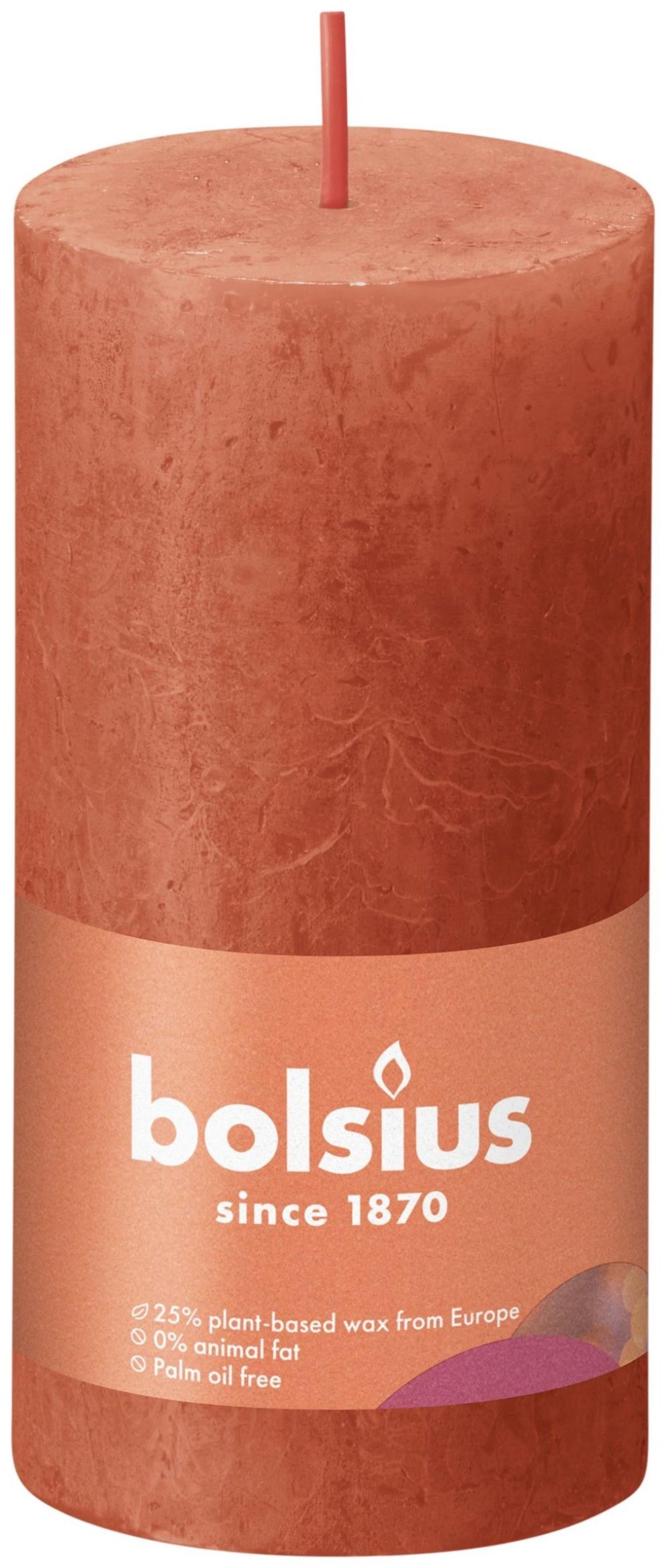 Bolsius rustikale Stumpenkerze 100 50 orange
