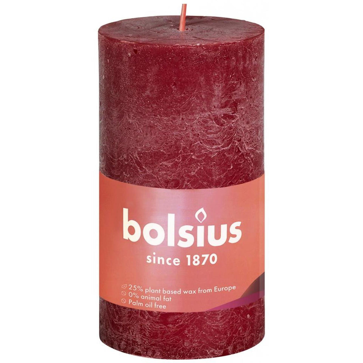 Bolsius rustikale Stumpenkerze 100 50 rot