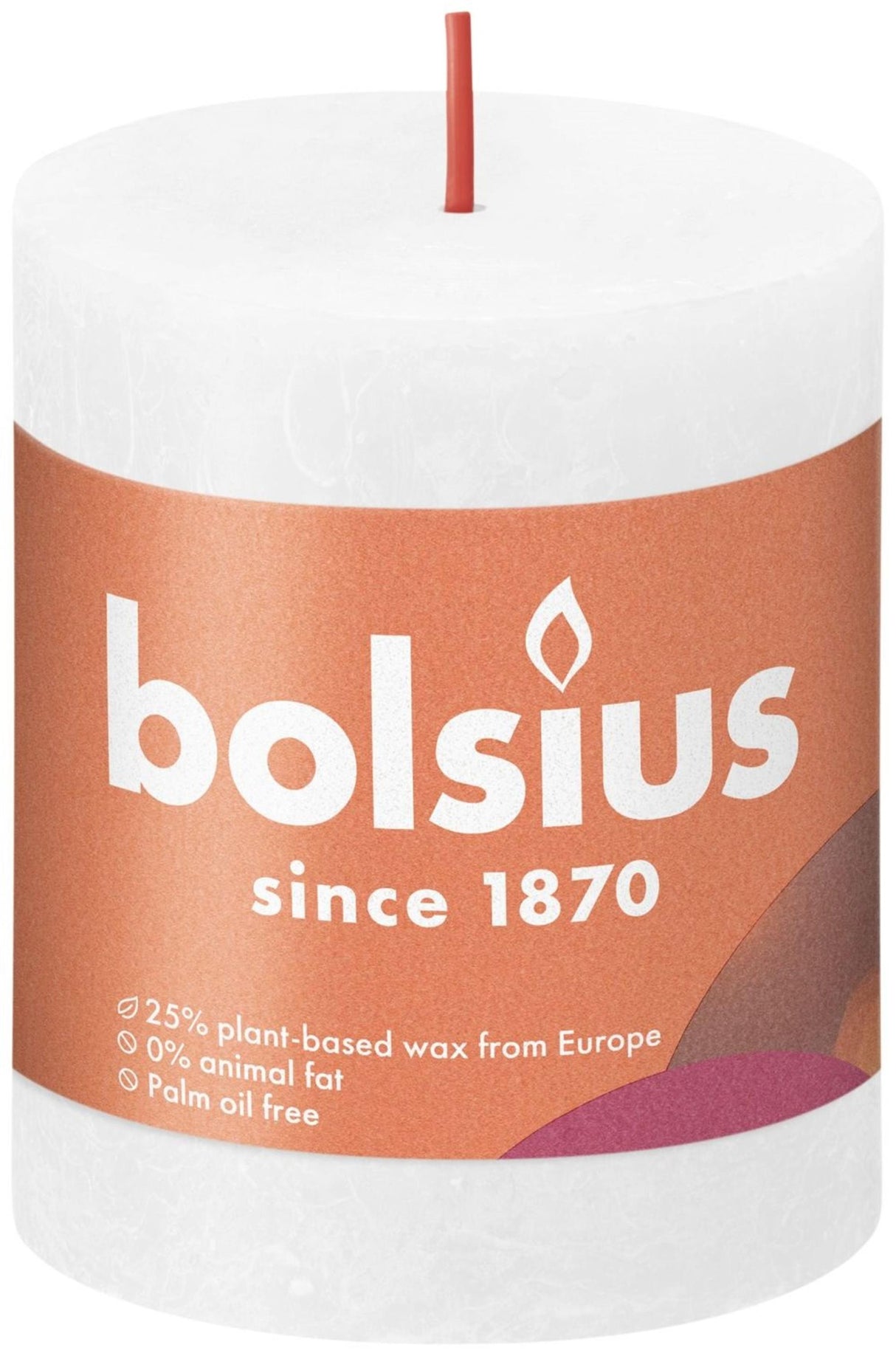 Bolsius Stumpenkerze rustikal weiß 80x68 mm