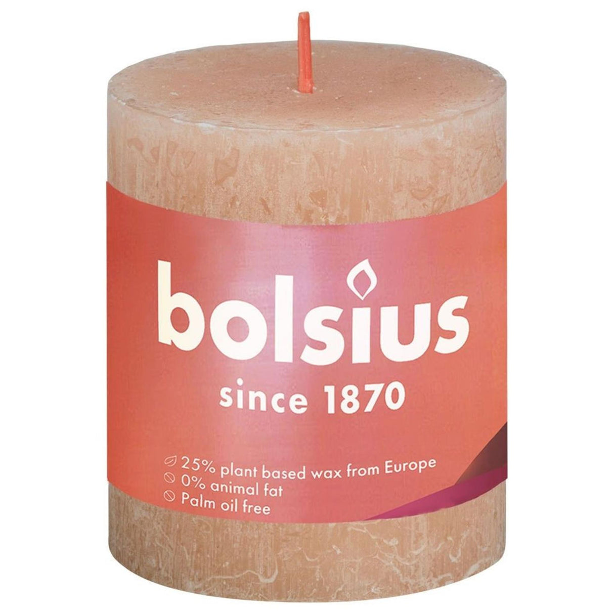 Bolsius rustikale Stumpenkerze 80 68 rosa