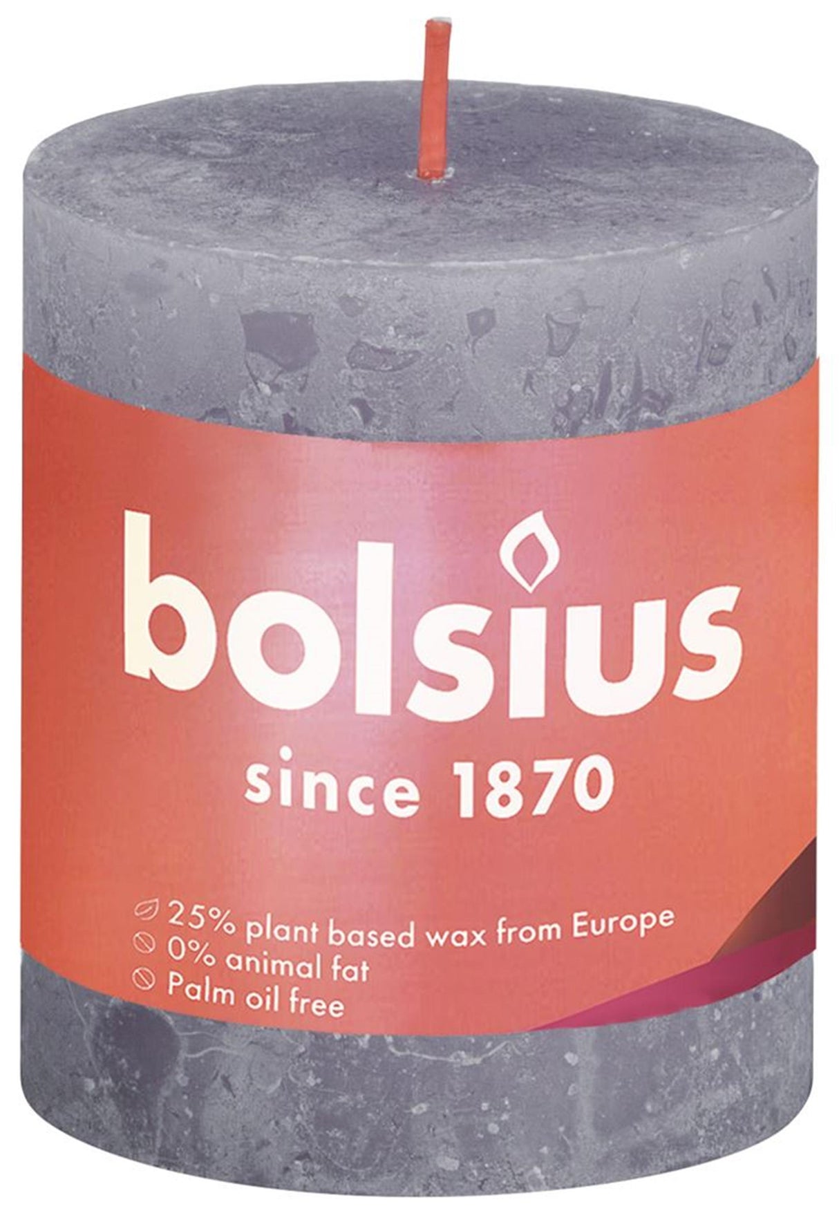 Bolsius rustikale Stumpenkerze 80 68 lila