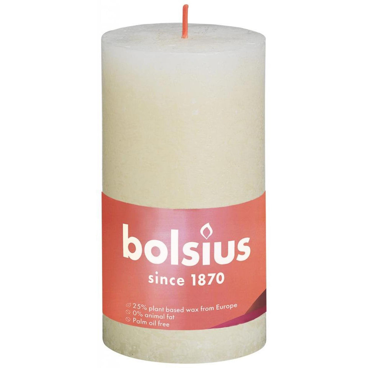 Bolsius rustikale Stumpenkerze 130 68 Elfenbein