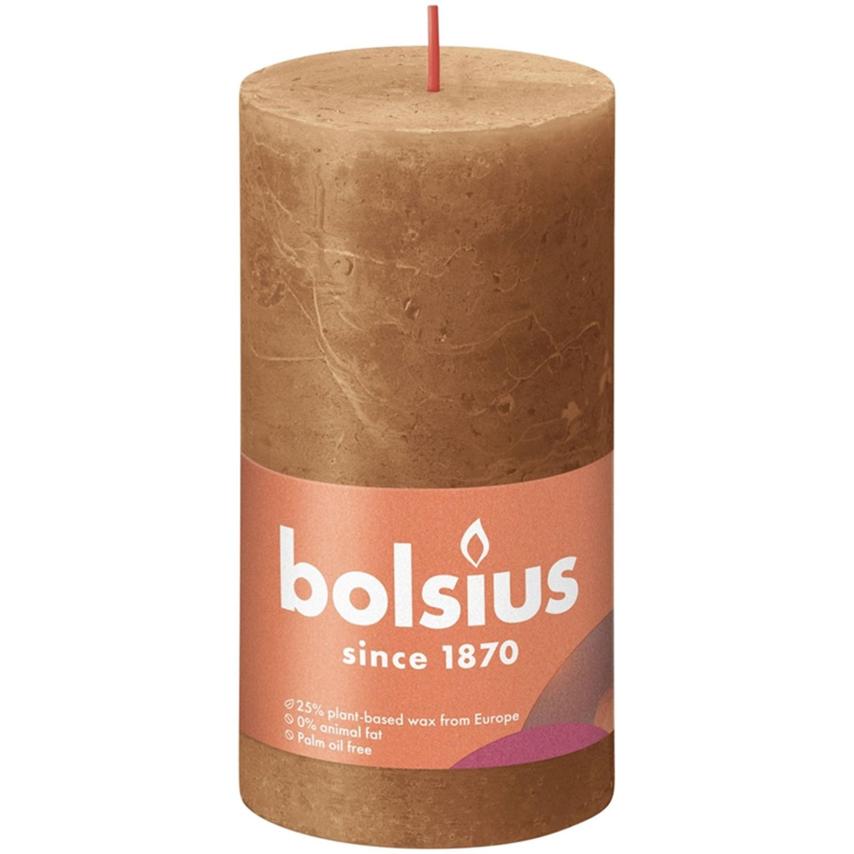 Bolsius rustikale Stumpenkerze 130 68 braun