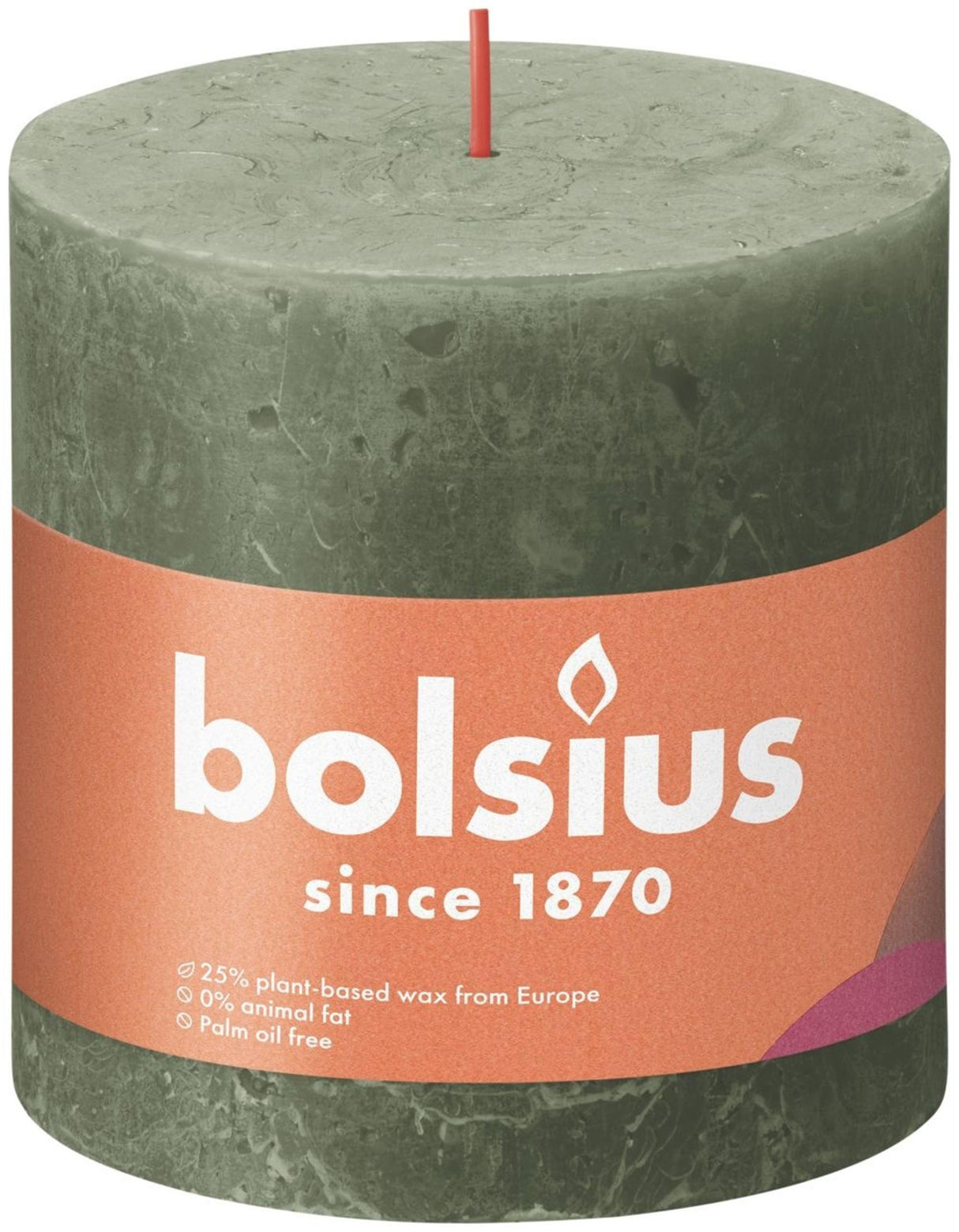 Bolsius rustikale Stumpenkerze 100 100 oliv