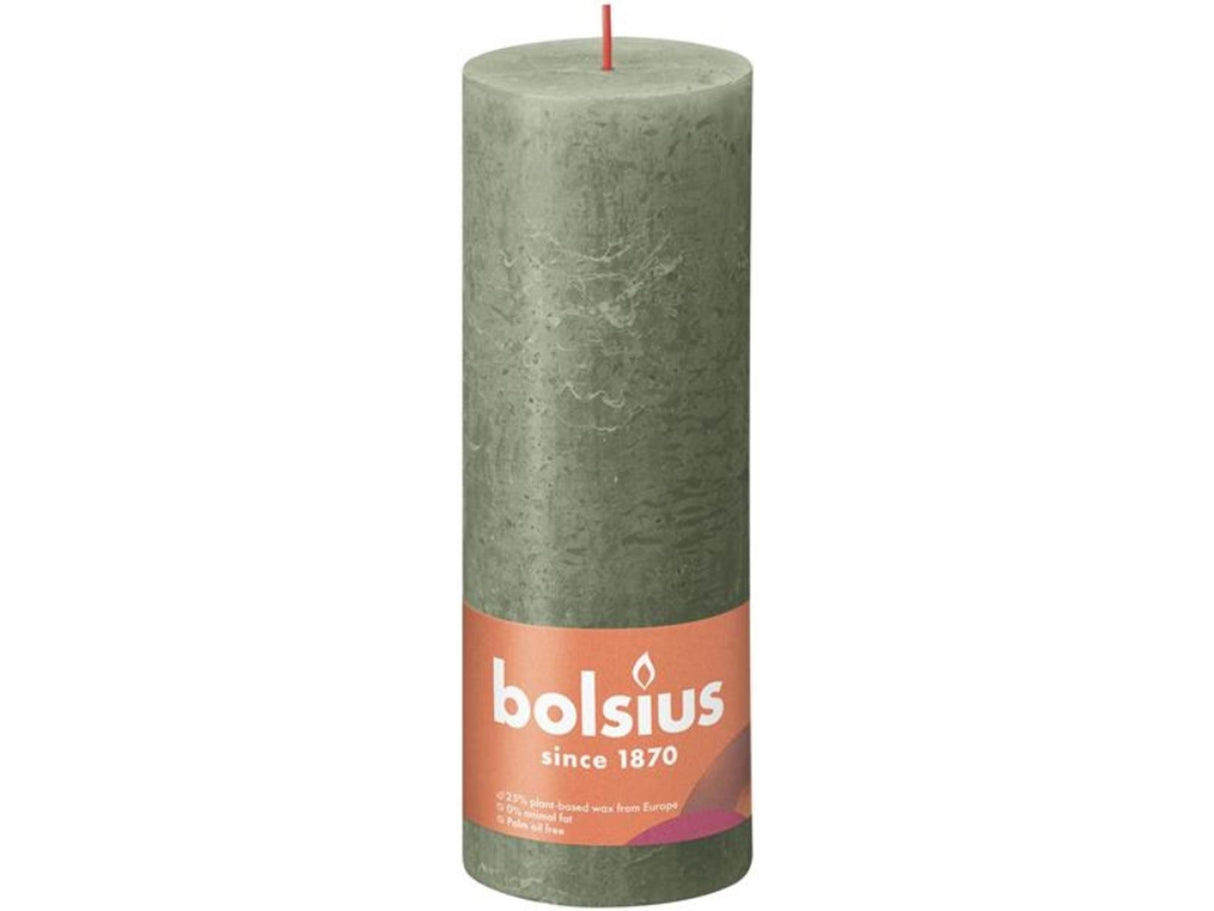 Bolsius rustikale Stumpenkerze 190 68 oliv