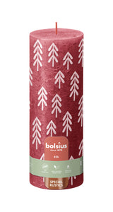 Bolsius bedruckte Kerze rot 190 68mm